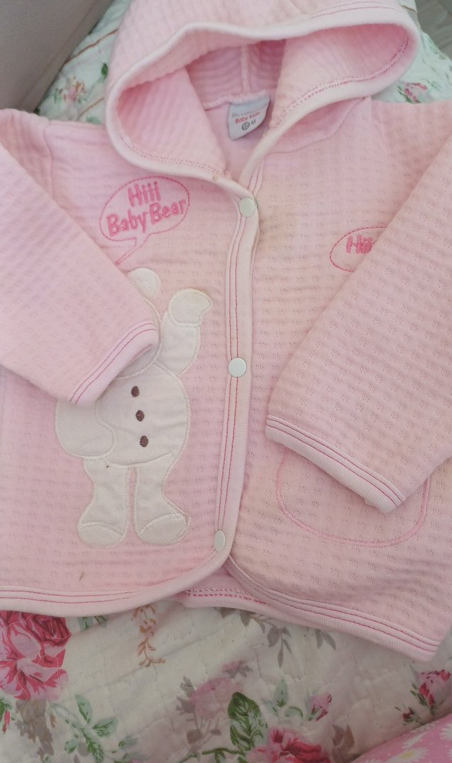 Kapüşonlu Pembe Kız Bebek Tulumu - Görsel 4