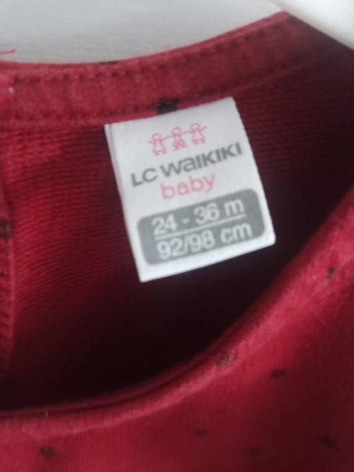 Kız Çocuk Bordo Fırfırlı Uzun Kollu Elbise - Görsel 2