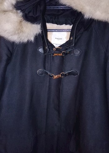 Kürklü Siyah Midi Kadın Kaban - Görsel 2