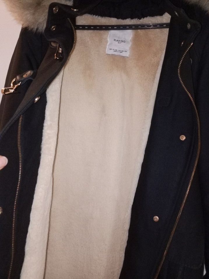 Kürklü Siyah Midi Kadın Kaban - Görsel 5