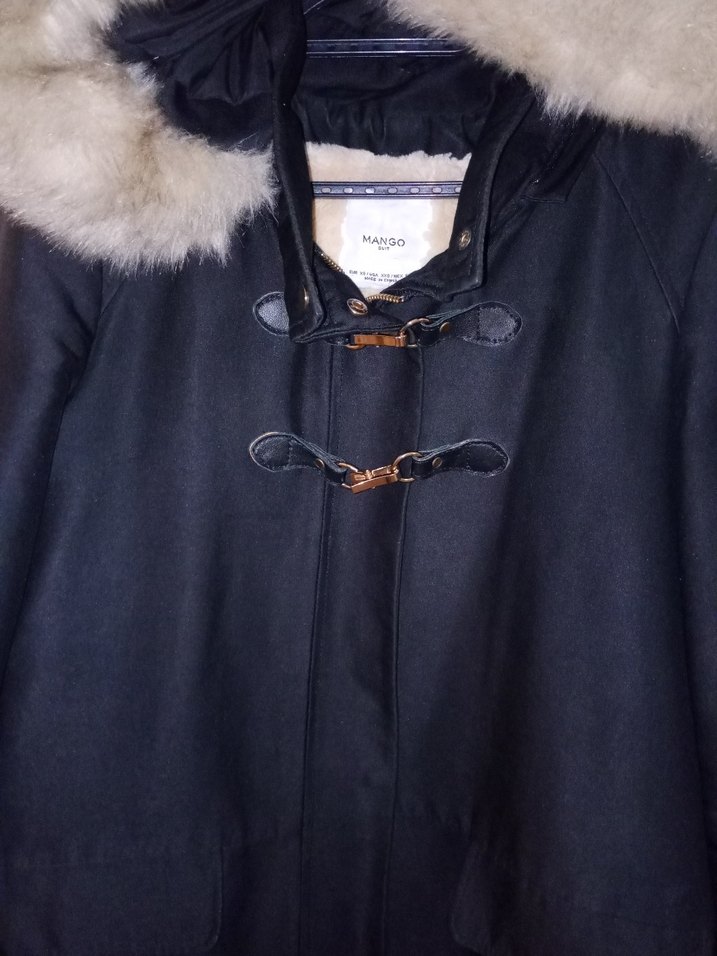 Kürklü Siyah Midi Kadın Kaban - Görsel 2