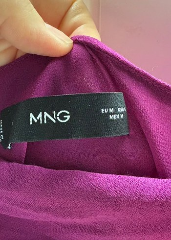 38 Beden mor Renk mango yanları büzgülü asimetrik elbise