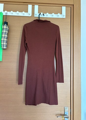 Stradivarius stradivarius büzgülü polo yaka elbise