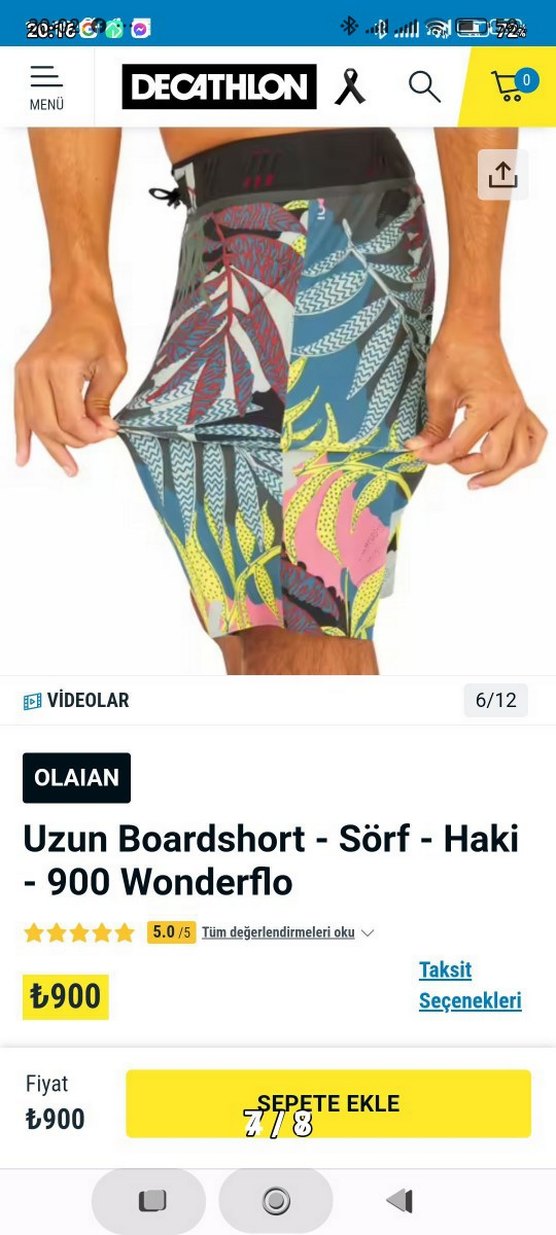 Olaian Çok Renkli Desenli Erkek Boardshort - Görsel 2