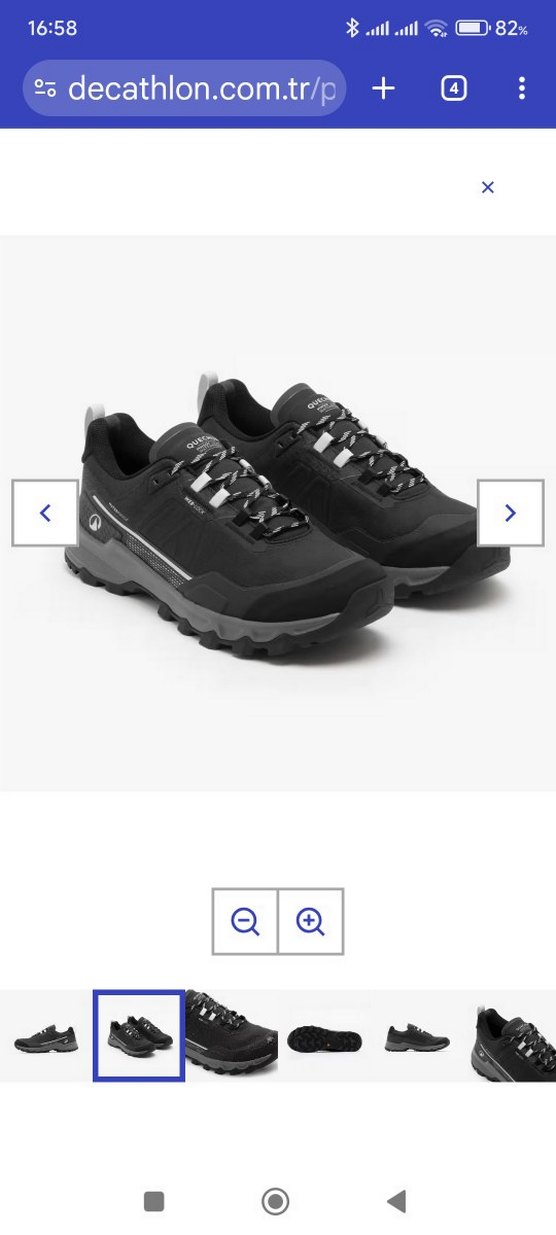 Quechua Erkek Siyah Su Geçirmez Outdoor Ayakkabı - Görsel 2