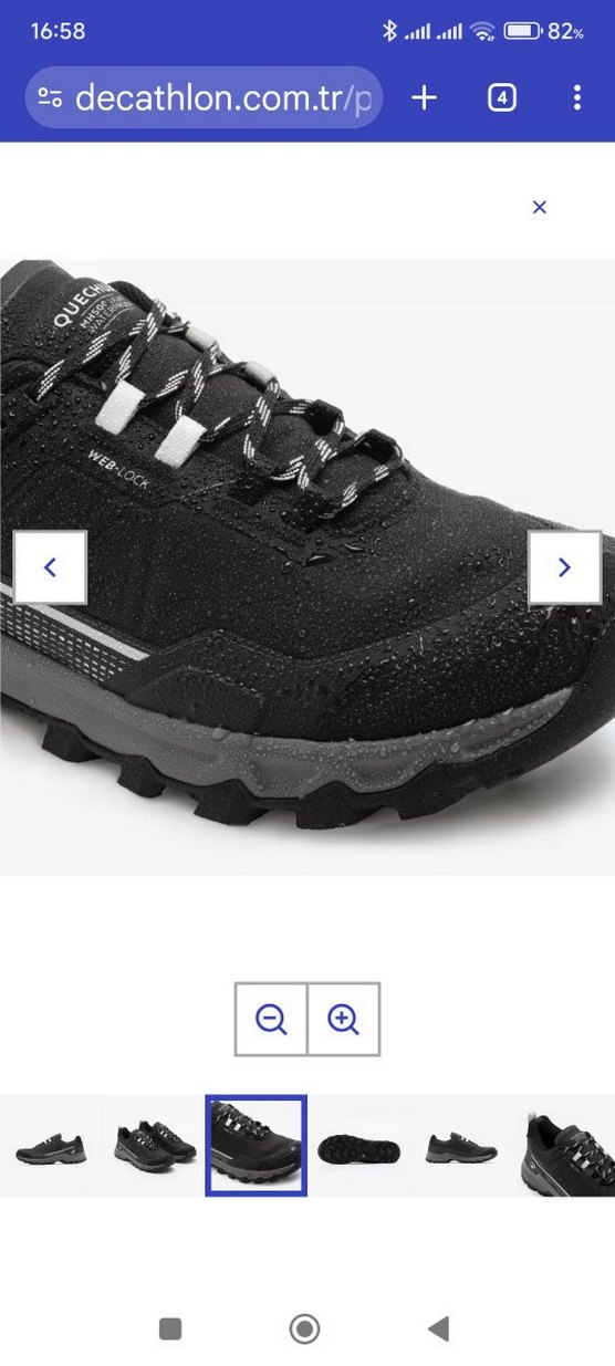 Quechua Erkek Siyah Su Geçirmez Outdoor Ayakkabı - Görsel 4