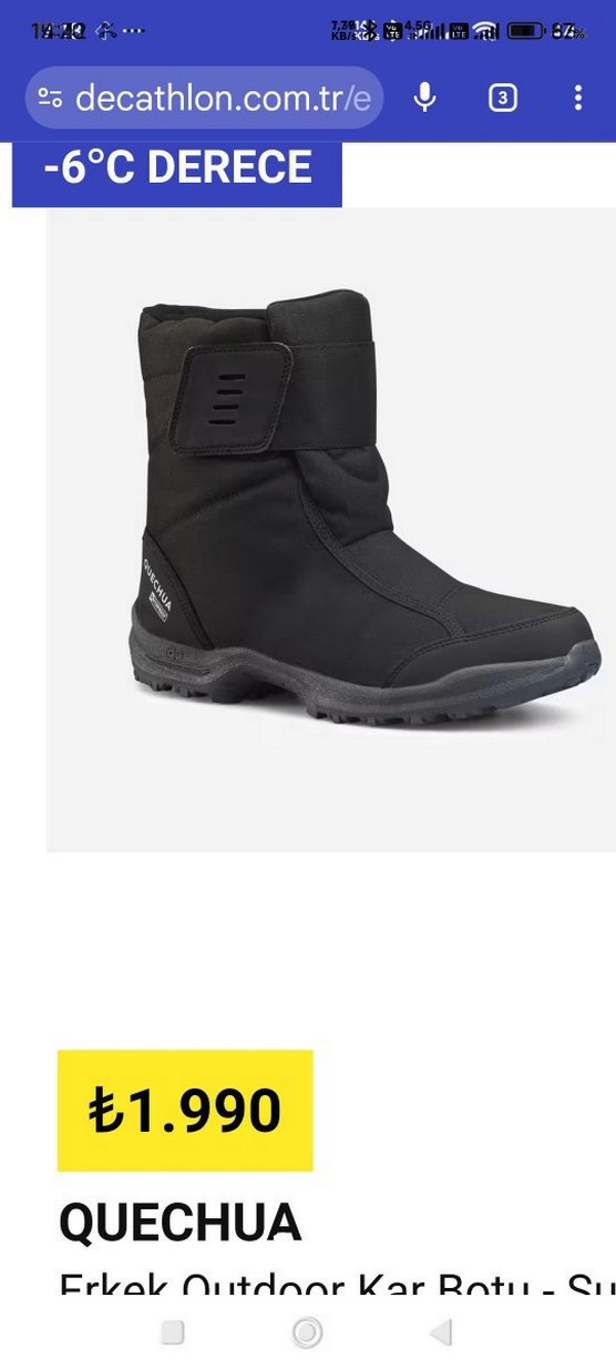 Siyah Erkek Outdoor Botları Velcro - Görsel 2