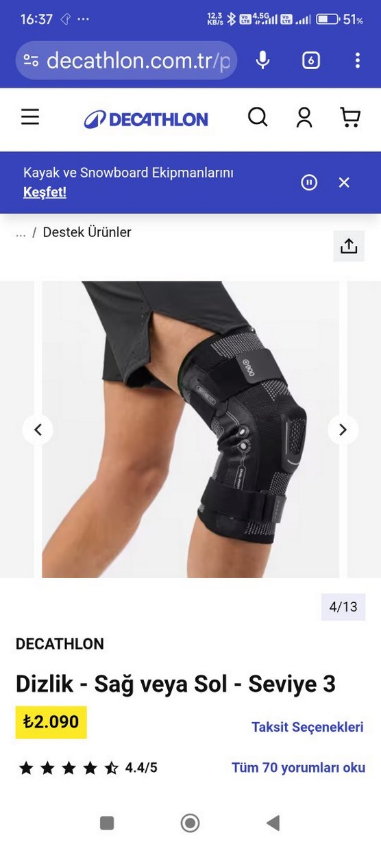 Decathlon Siyah Motosiklet Dizlik - Görsel 5