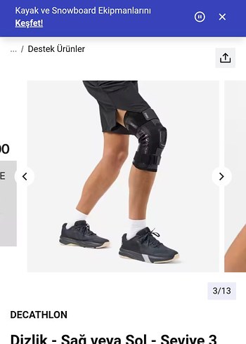 Decathlon Siyah Motosiklet Dizlik - Görsel 3