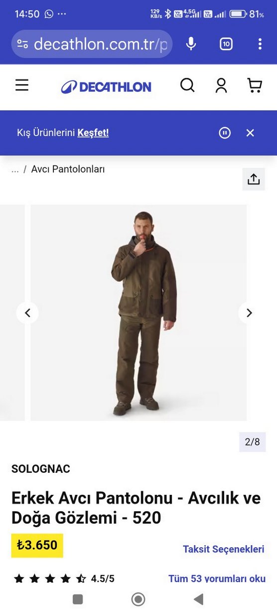 Kahverengi Regular Fit Erkek Pantolon - Görsel 3