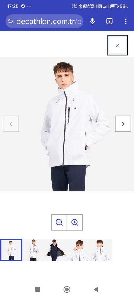 Beyaz Fermuarlı Erkek Ceket - Görsel 3