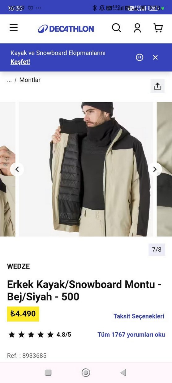 Erkek Bej Belden Kemerli Ceket - Görsel 5