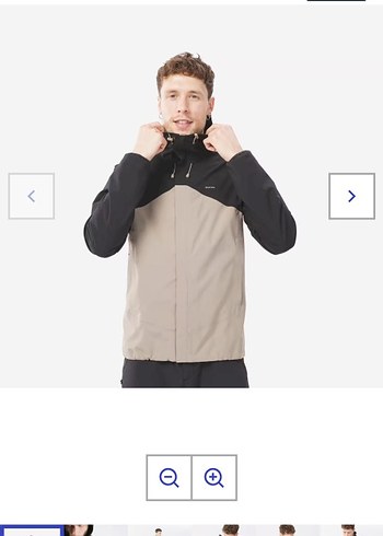 Quechua Erkek Outdoor Yağmurluk Bej/Siyah MH100 - Görsel 2