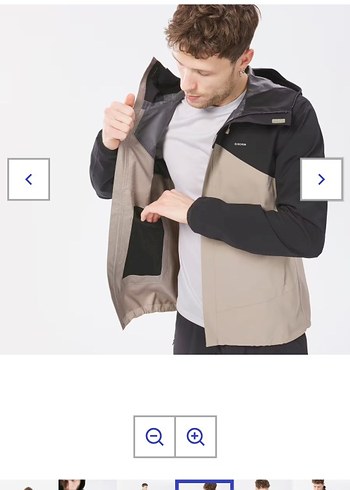 Quechua Erkek Outdoor Yağmurluk Bej/Siyah MH100 - Görsel 4