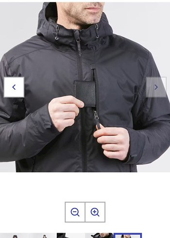 Erkek Siyah Kapüşonlu Regular Fit Mont - Görsel 3