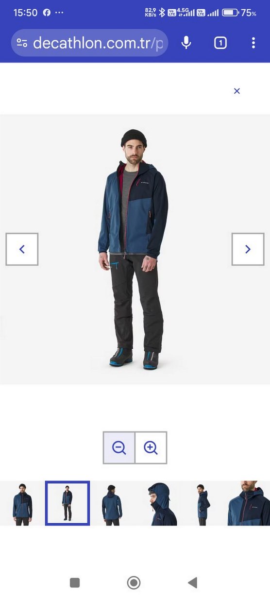 Simond Erkek Mavi Softshell Mont - Görsel 4