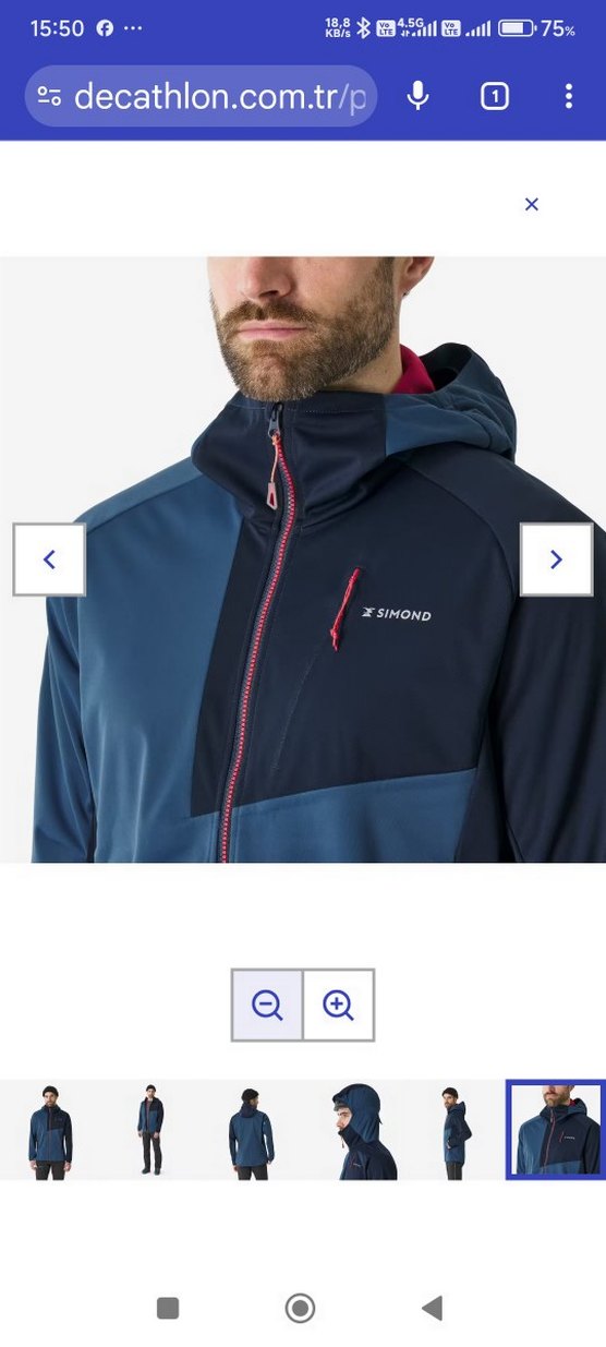 Simond Erkek Mavi Softshell Mont - Görsel 4