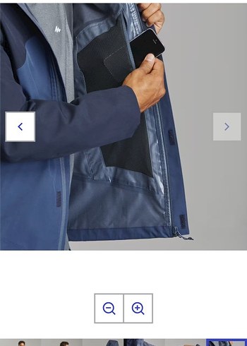 Quechua Erkek Mavi Kapüşonlu Ceket - Görsel 6