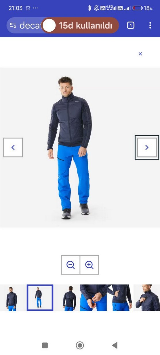 Quechua Erkek Lacivert Fermuarlı Mont - Görsel 3