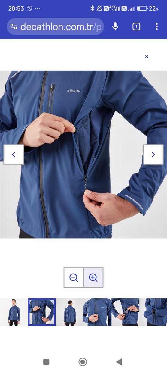 Kiprun Erkek Uzun Kollu Koşu Ceketi - Mavi - Görsel 3