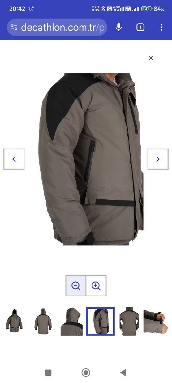 Fiyort Erkek Gri Kemerli Kışlık Mont - Görsel 5