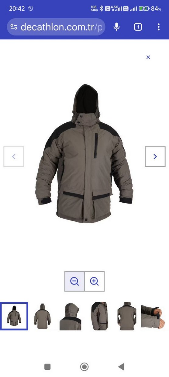 Fiyort Erkek Gri Kemerli Kışlık Mont - Görsel 2