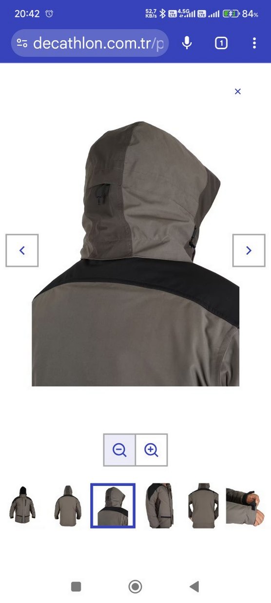 Fiyort Erkek Gri Kemerli Kışlık Mont - Görsel 4