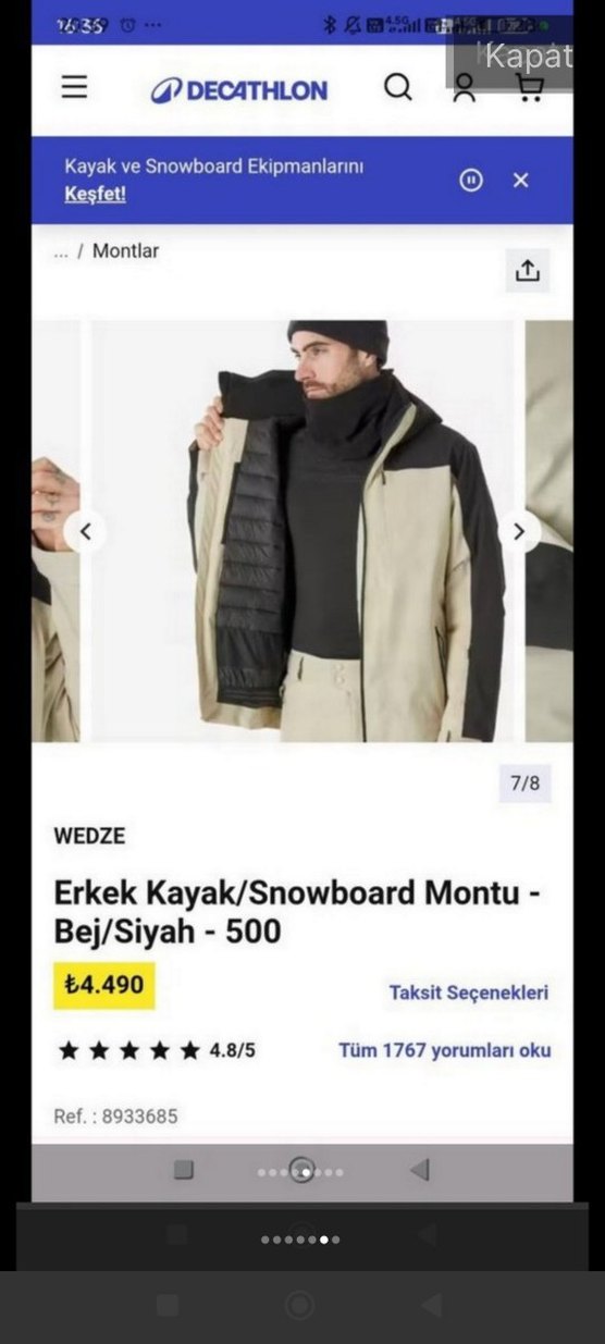 Wedze Erkek Kayak/Snowboard Ceketi - Görsel 4