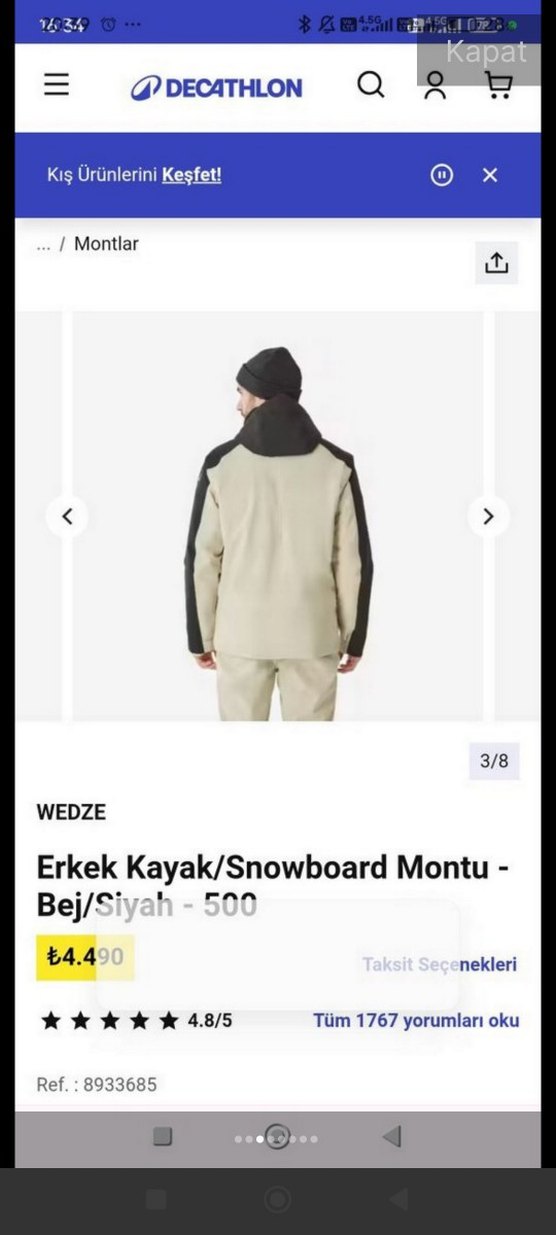 Wedze Erkek Kayak/Snowboard Ceketi - Görsel 3