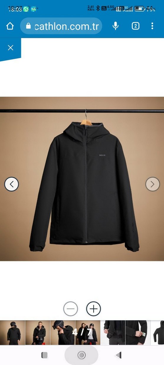 WEDZE Siyah Erkek Kayak Montu - Görsel 4