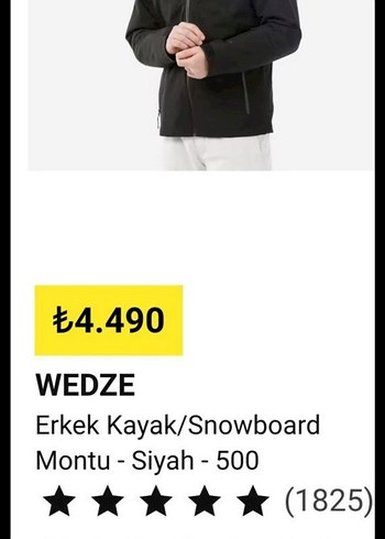 Wedze Siyah Erkek Günlük Fermuarlı Mont - Görsel 6