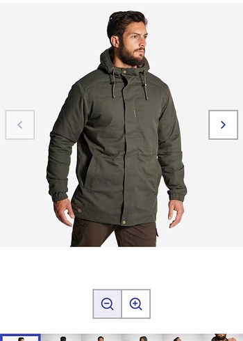 SOLOGNAC Khaki Düğmeli Erkek Mont - Görsel 5