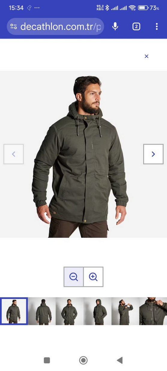 SOLOGNAC Khaki Düğmeli Erkek Mont - Görsel 5