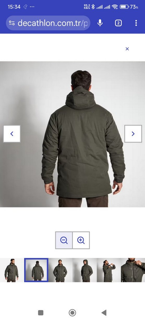 SOLOGNAC Khaki Düğmeli Erkek Mont - Görsel 4