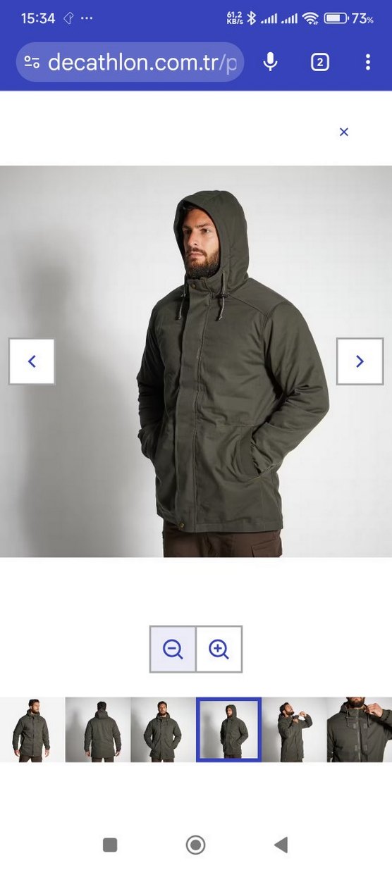 SOLOGNAC Khaki Düğmeli Erkek Mont - Görsel 2