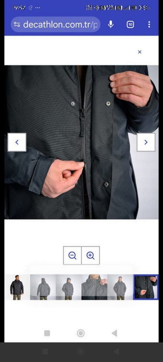 Siyah Erkek Street Style Kemerli Mont - Görsel 4