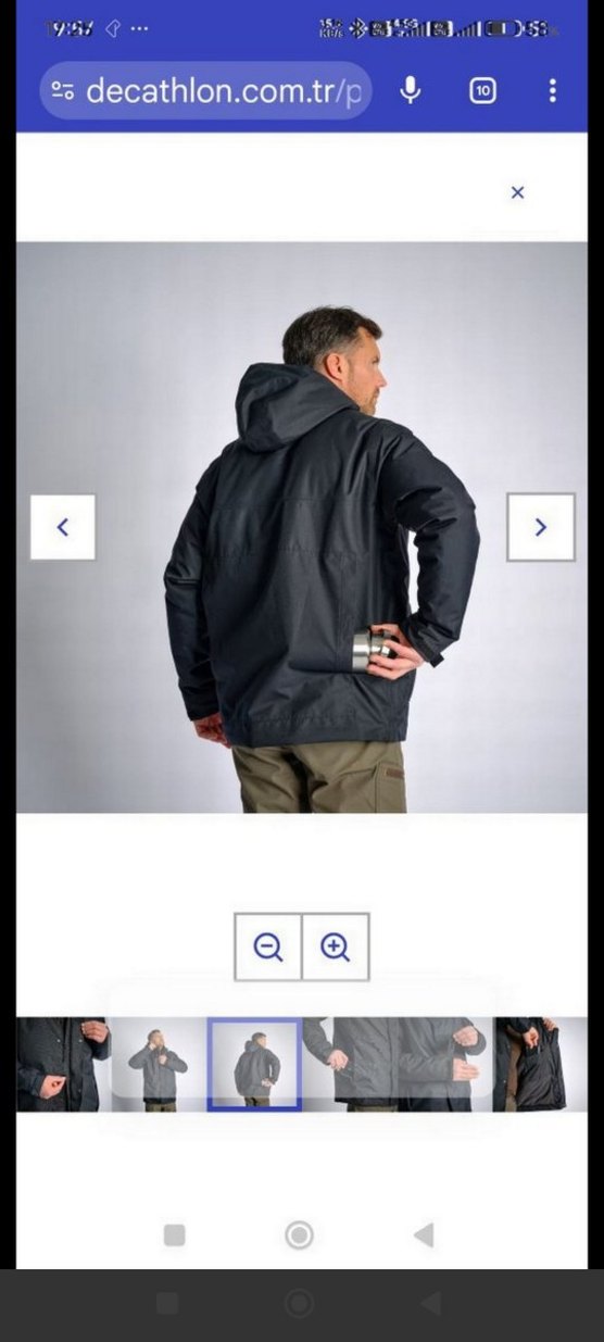 Siyah Erkek Street Style Kemerli Mont - Görsel 5