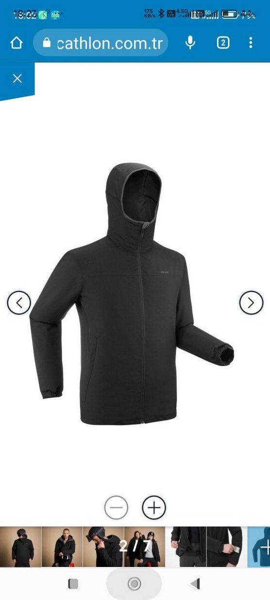 WEDZE Siyah Erkek Kayak Montu - Görsel 2