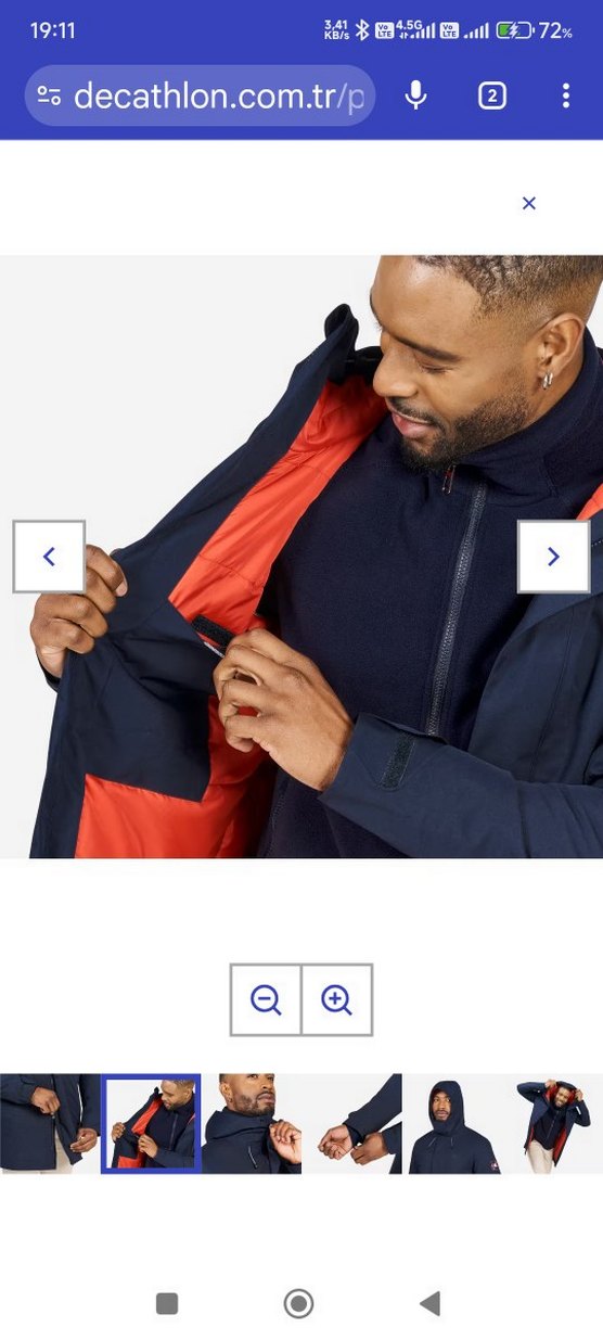 Erkek Lacivert Midi Mont - Görsel 3