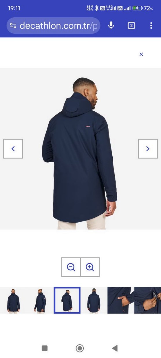 Erkek Lacivert Midi Mont - Görsel 5