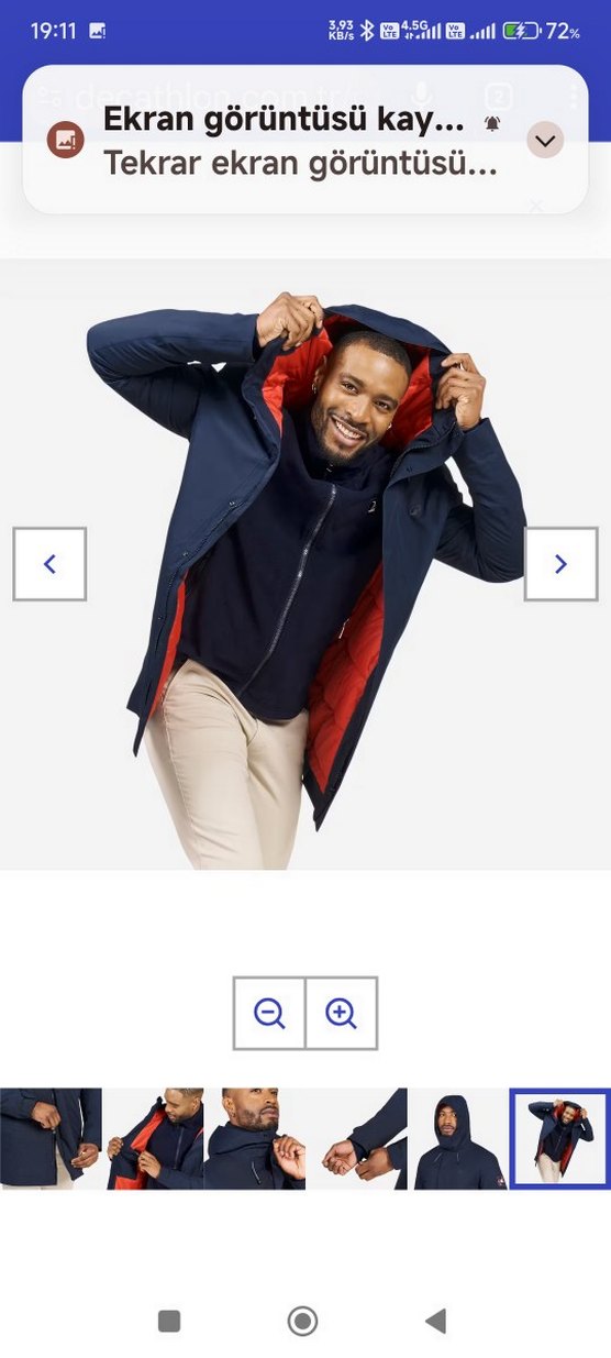 Erkek Lacivert Midi Mont - Görsel 4