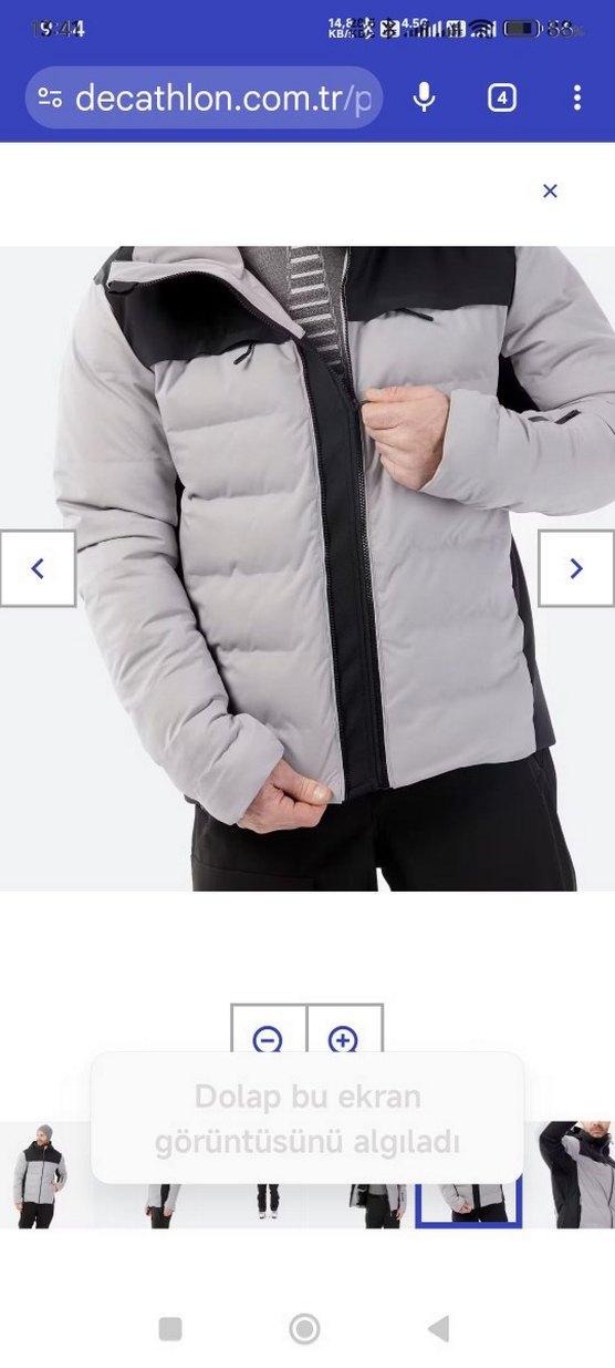 Gri Erkek Spor Mont Yüksek Yaka - Görsel 4