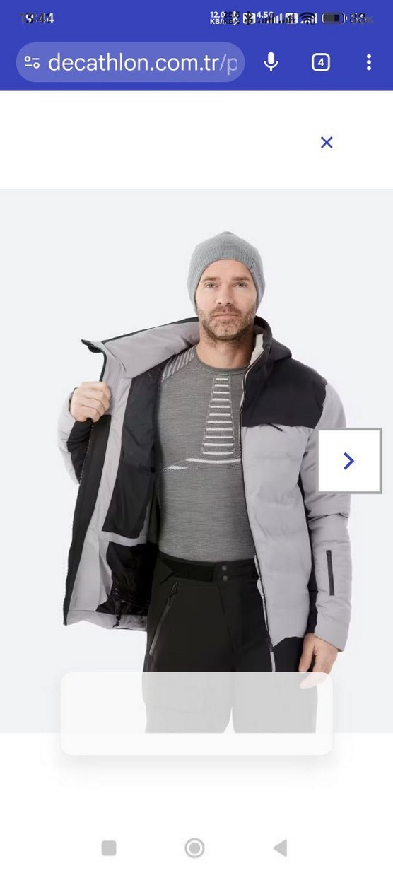 Gri Erkek Spor Mont Yüksek Yaka - Görsel 2