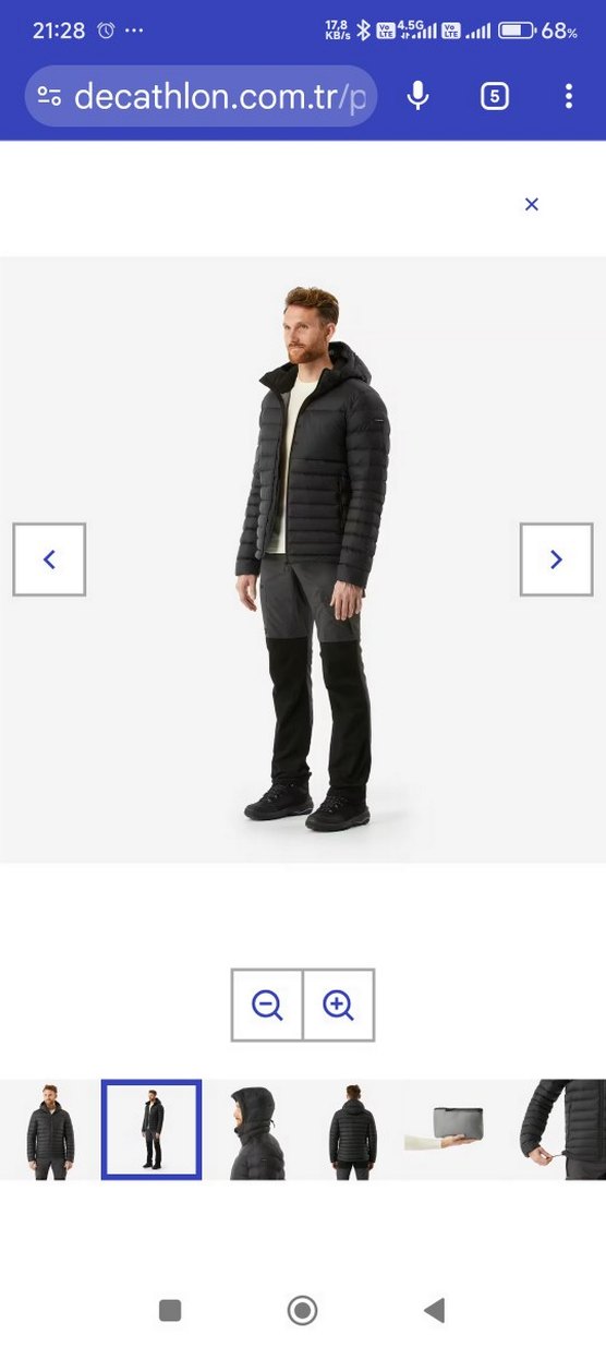 Erkek Siyah Kapüşonlu Şişme Mont - Görsel 3