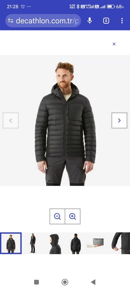 Erkek Siyah Kapüşonlu Şişme Mont - Görsel 2