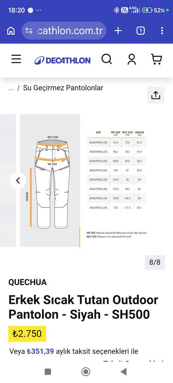 Quechua Erkek Siyah Outdoor Pantolon — görsel 10/10