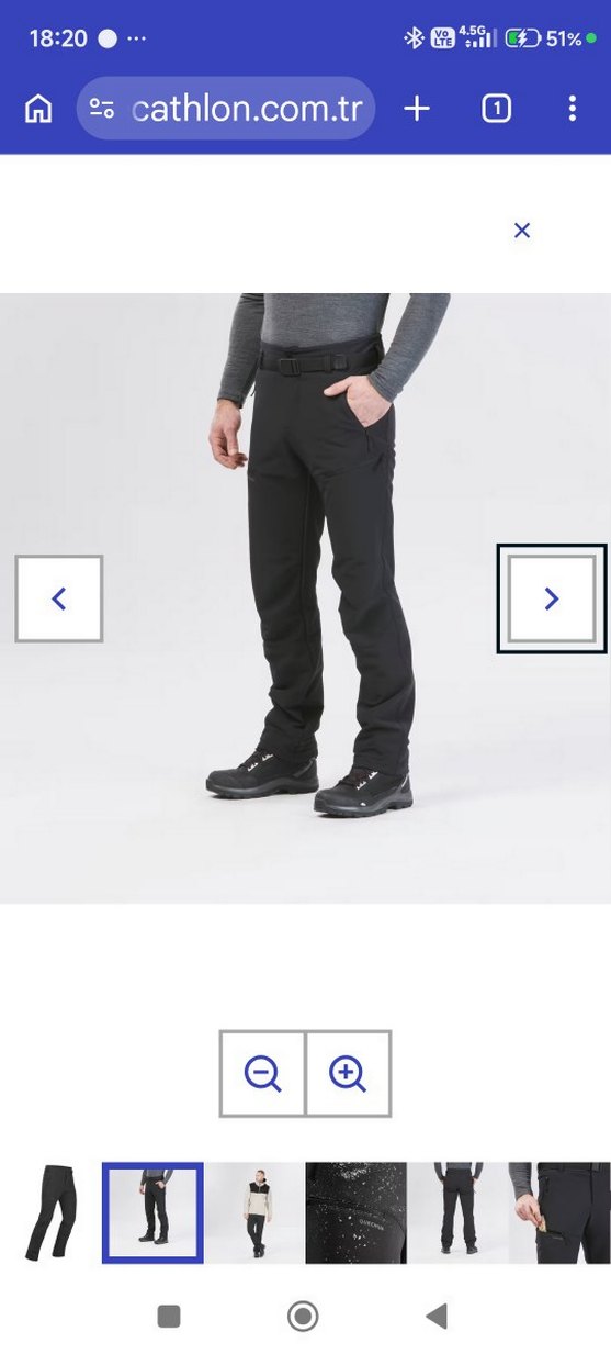 Quechua Erkek Siyah Outdoor Pantolon — görsel 4/10
