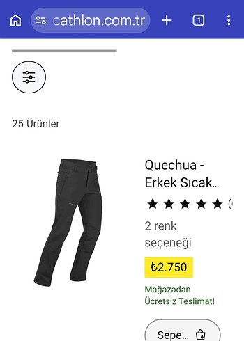 Decathlon Quechua Erkek Siyah Outdoor Pantolon