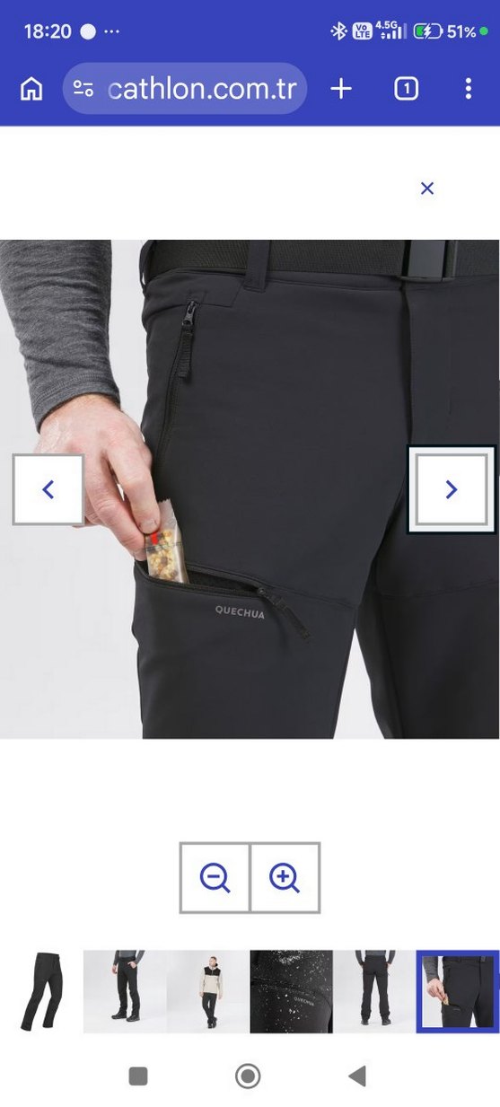 Quechua Erkek Siyah Outdoor Pantolon — görsel 9/10