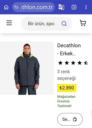 Decathlon Erkek Yagmurluk Sehir Ve Doga İcin Rahatlik